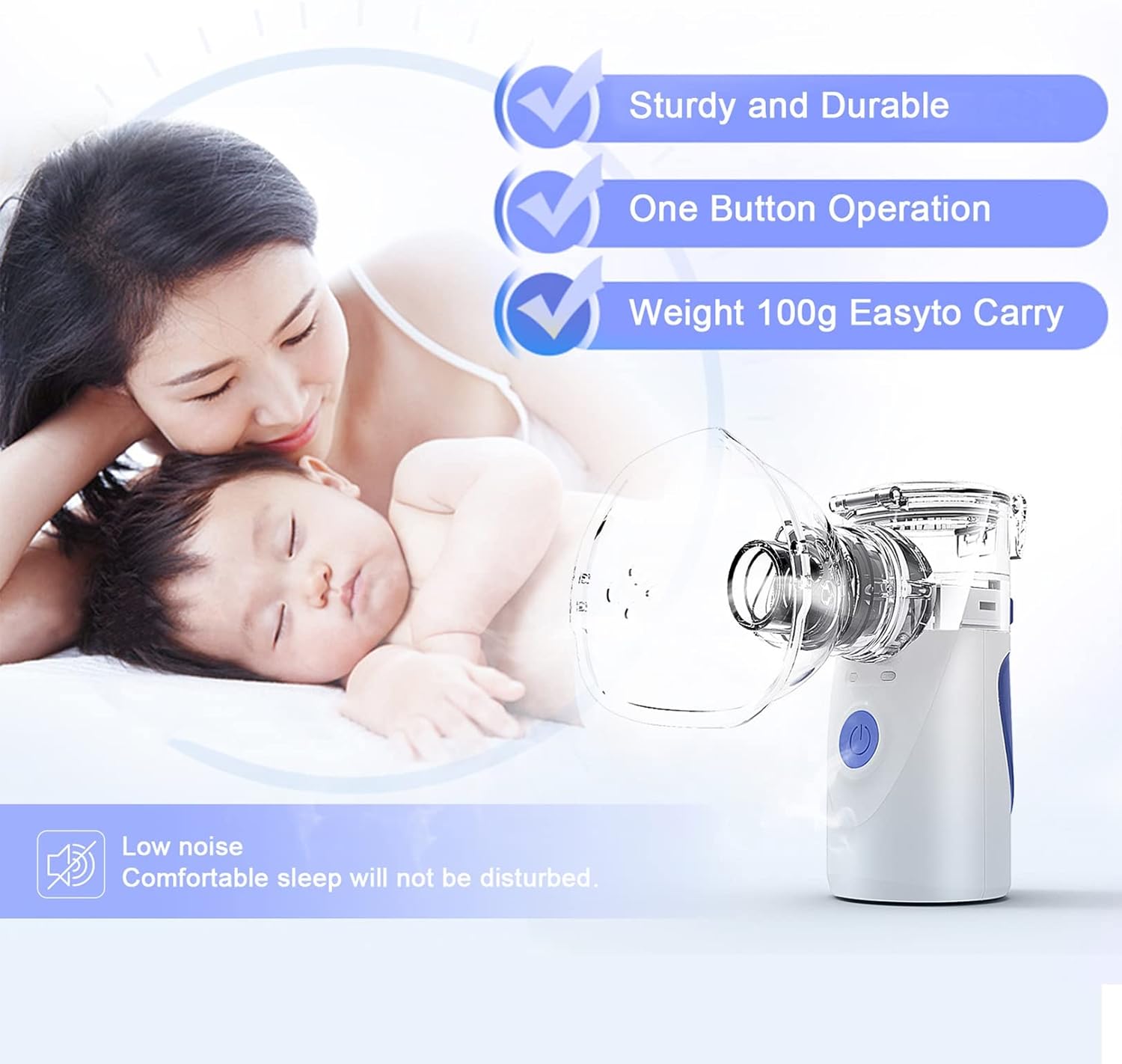 Home Portable Inhaler Silent Handheld Nebulizer Atomizer -Blue - Image 3