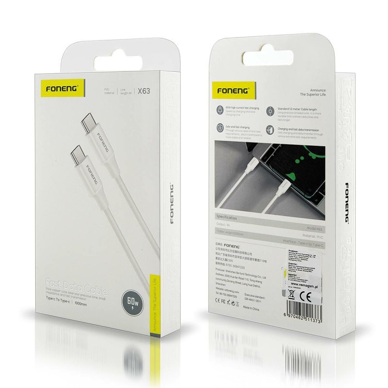FONENG - Fast Charging Cabel TYP-C - Type-C 60W-1m