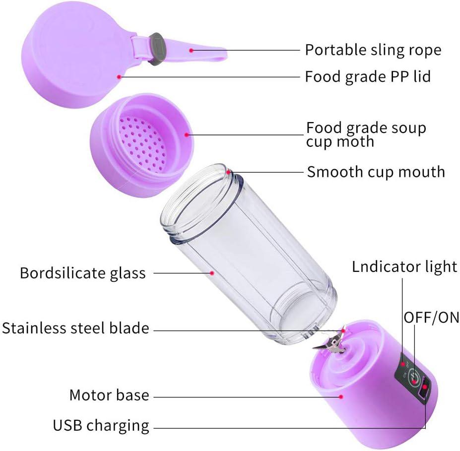 Mini Blender Portable, Portable Electric Fruit Juicer Home USB Rechargeable Smoothie Maker Blenders Machine Sports Bottle JuicingCup - Image 2