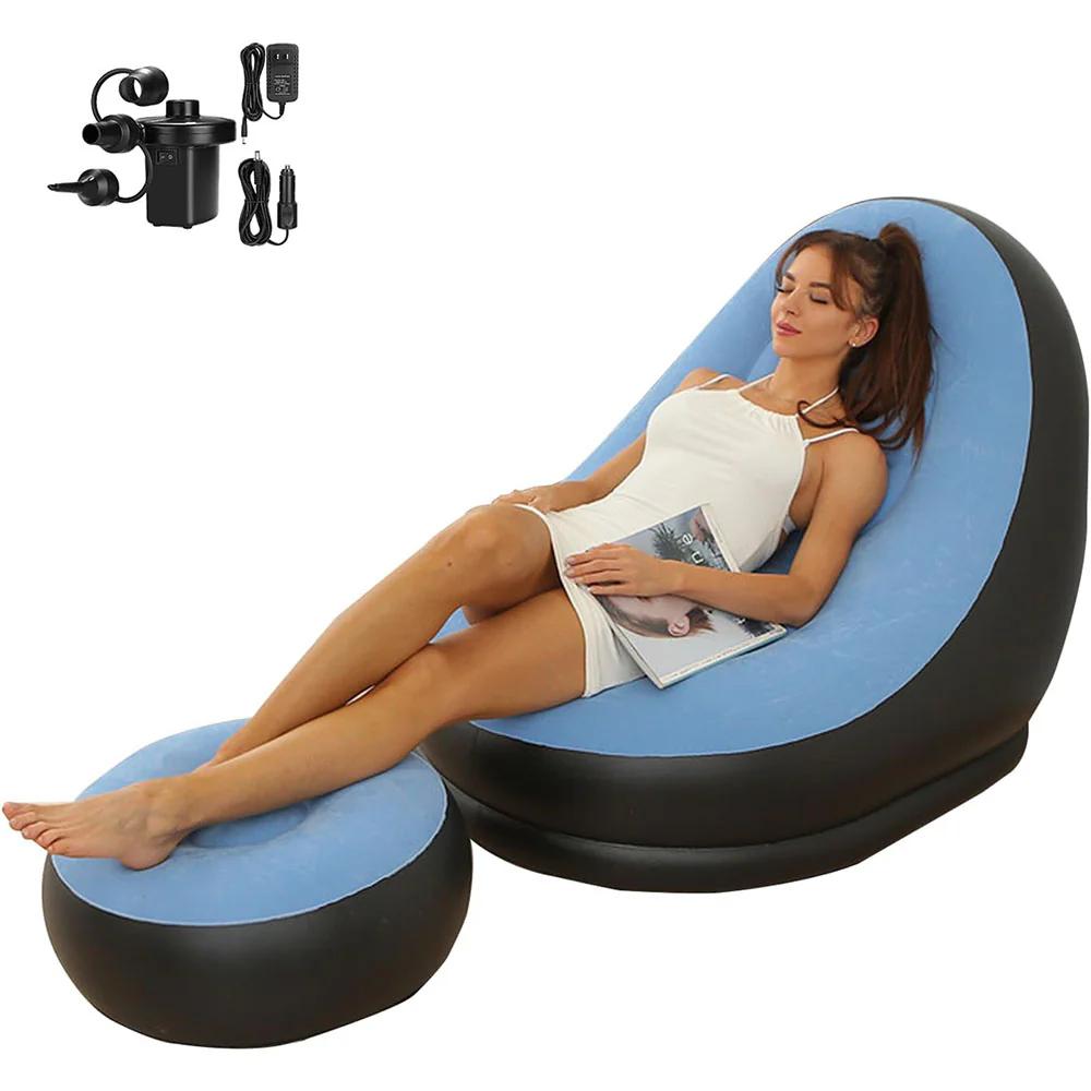 Inflatable Deck Chairs with Air Pump, Inflatable Patio Lounge Chairs - Image 5