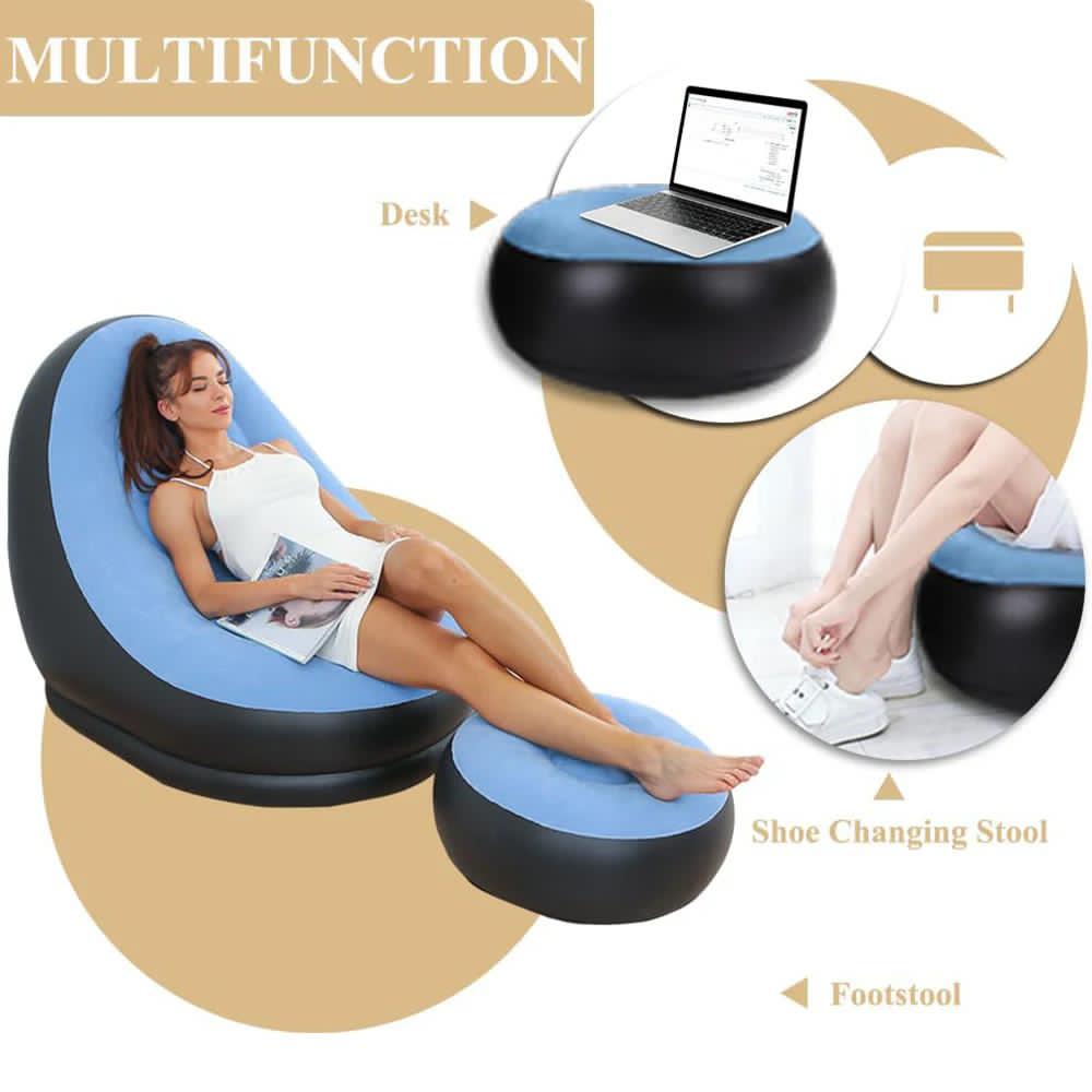 Inflatable Deck Chairs with Air Pump, Inflatable Patio Lounge Chairs - Image 3