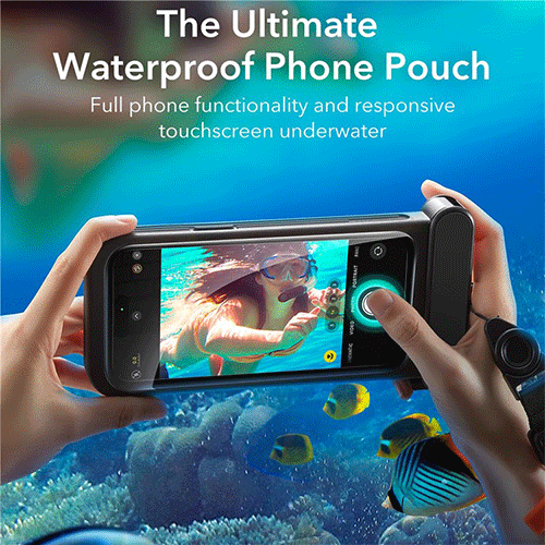 ESR Waterproof Pouch Pro HD IPX8 Waterproof Case with Touch Screen Capability for iPhone 15 Pro Max / 14 Pro Max-Black - Image 3