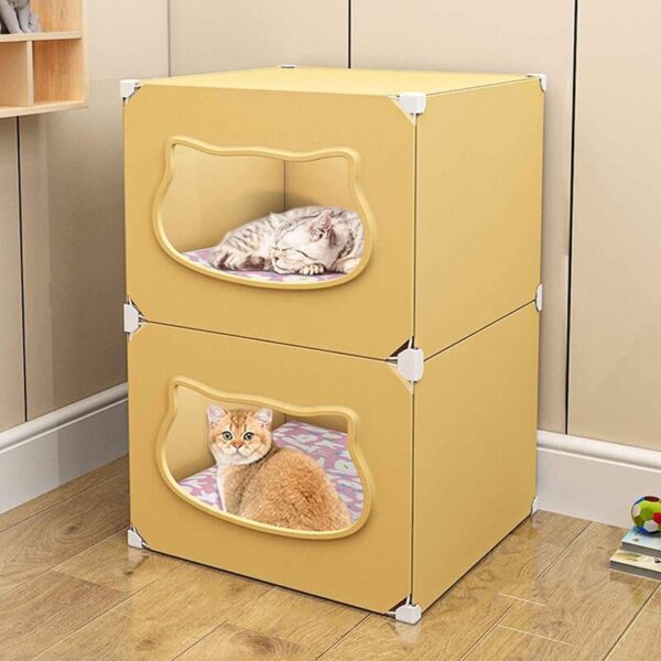 Pet Cages Indoor,Pretty pet Houses & Condos, Raised pet Bed, Step Design, Easy to Clean -70*37*35 cm