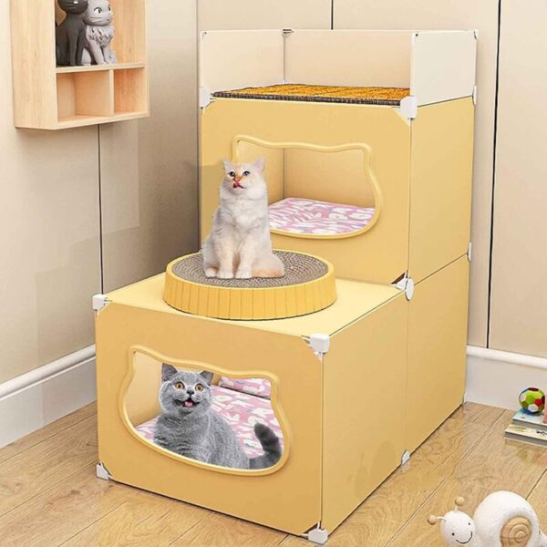 Pet Cages, Attery Toys, Beautiful Cat Houses and Apartments, Raised Cat Bed, Step Design, Easy to Clean -72*37*89 cm