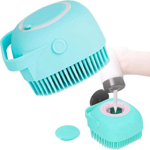 Silicone Body Bath Shower Brush Massager with Shampoo Dispenser