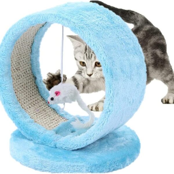 Cylinder Cat Scratching Post With Mouse Toy