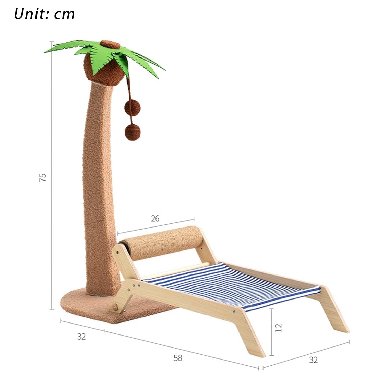 Cat Scratching Post Bed Grind Claws Coconut Tree-90*32*75 - Image 4