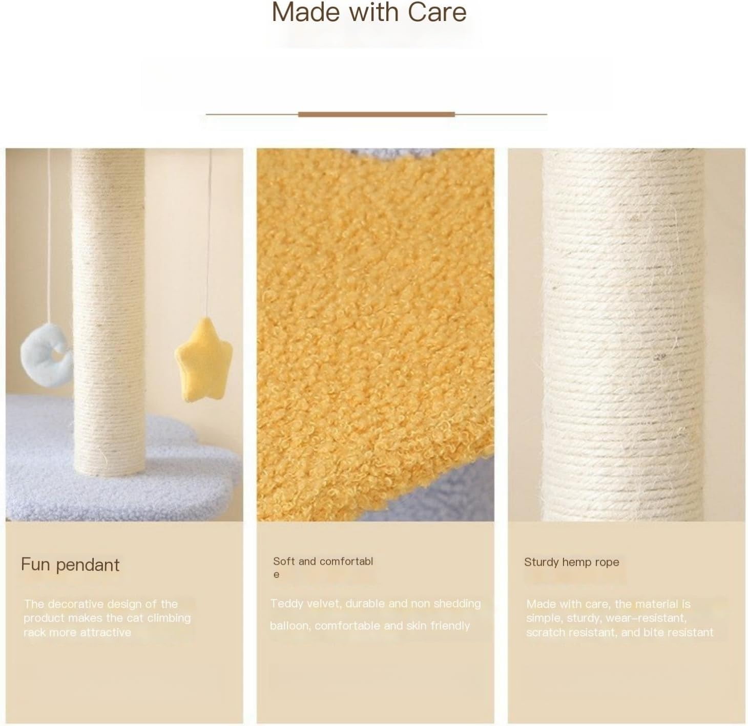Cat Tree With Scratching Post And Hanging Toy-40*40*65 cm - Image 5