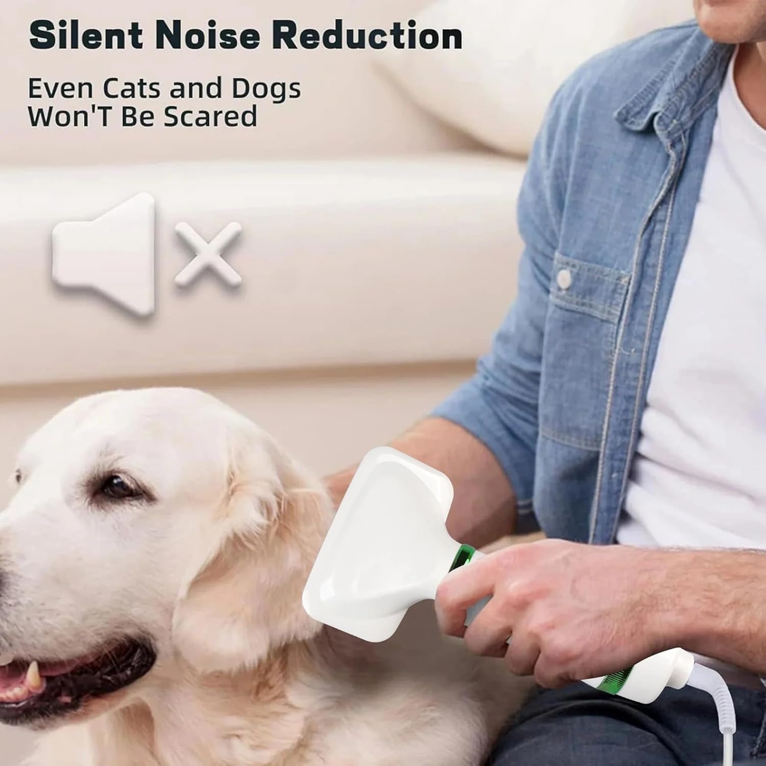 Pet Dog Hair Dryer Brush - Dog Hair Grooming Dryer Blower Slicker Brush with 3 Wind and Temperature Settings - Image 4