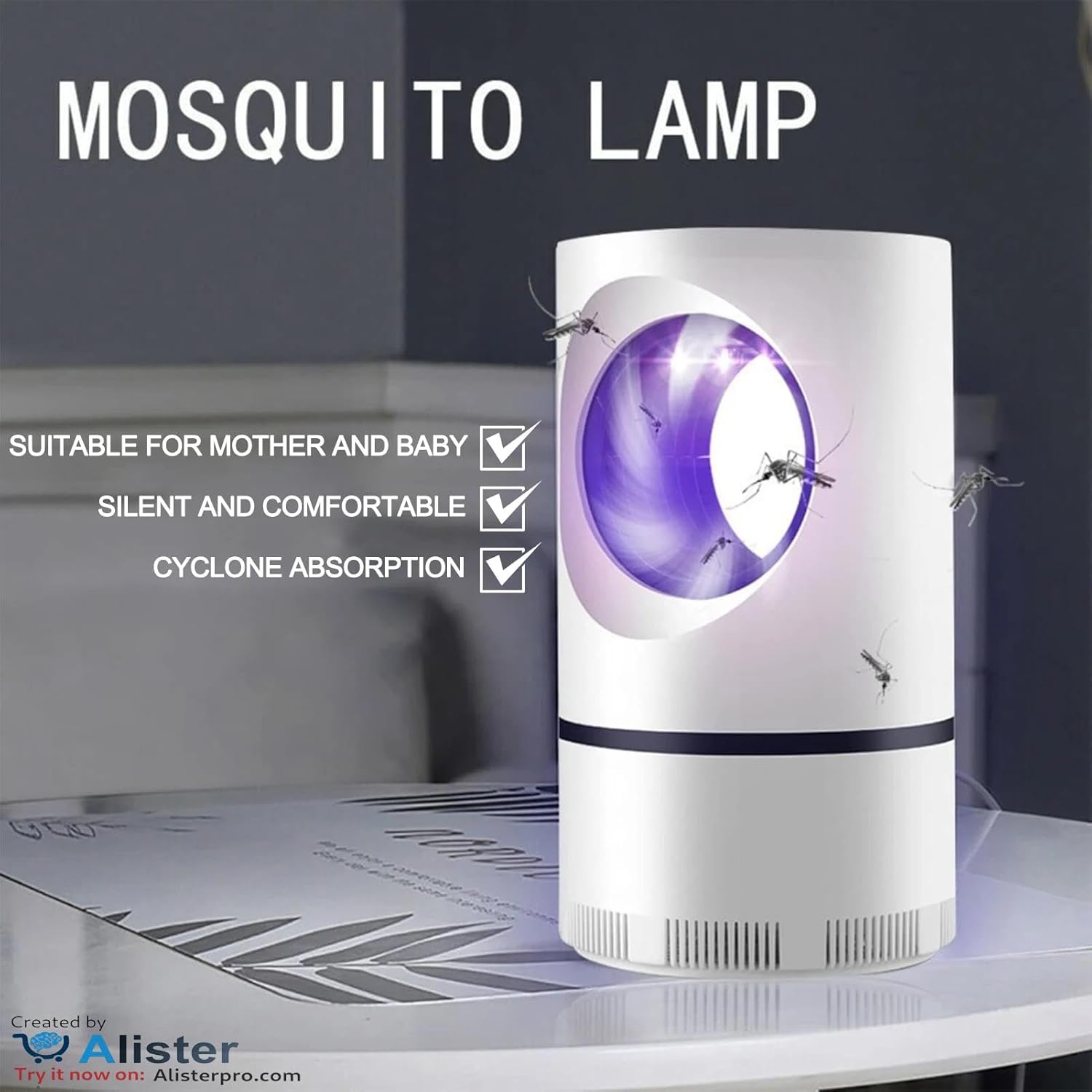 Powerful Electric Mosquito Killer & Insect Trap - Lightweight Attractant - Strong Suction, Hanging Mosquito Lamp for Home, Indoor, Outdoor, Patio (Round) - Image 8