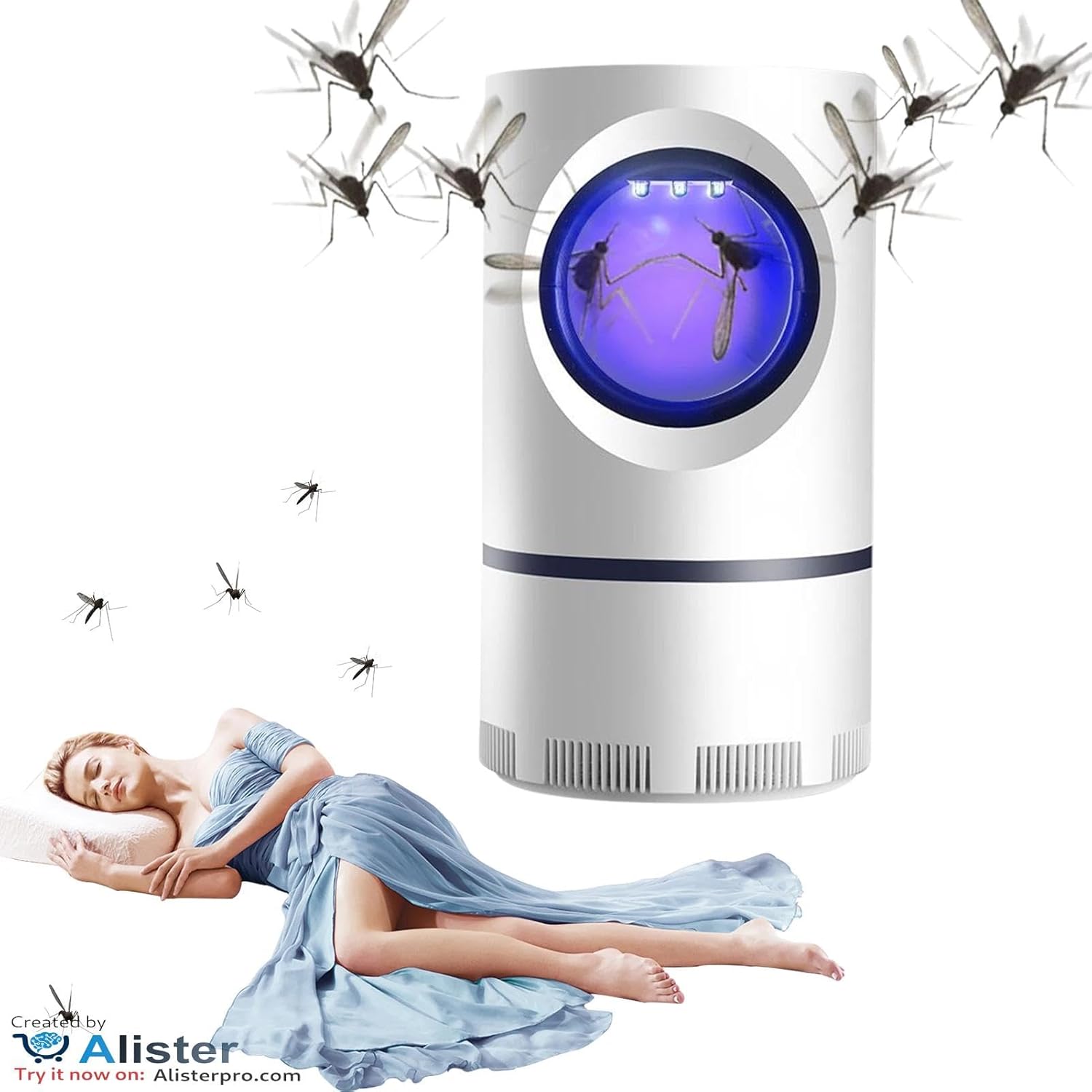 Powerful Electric Mosquito Killer & Insect Trap - Lightweight Attractant - Strong Suction, Hanging Mosquito Lamp for Home, Indoor, Outdoor, Patio (Round) - Image 5