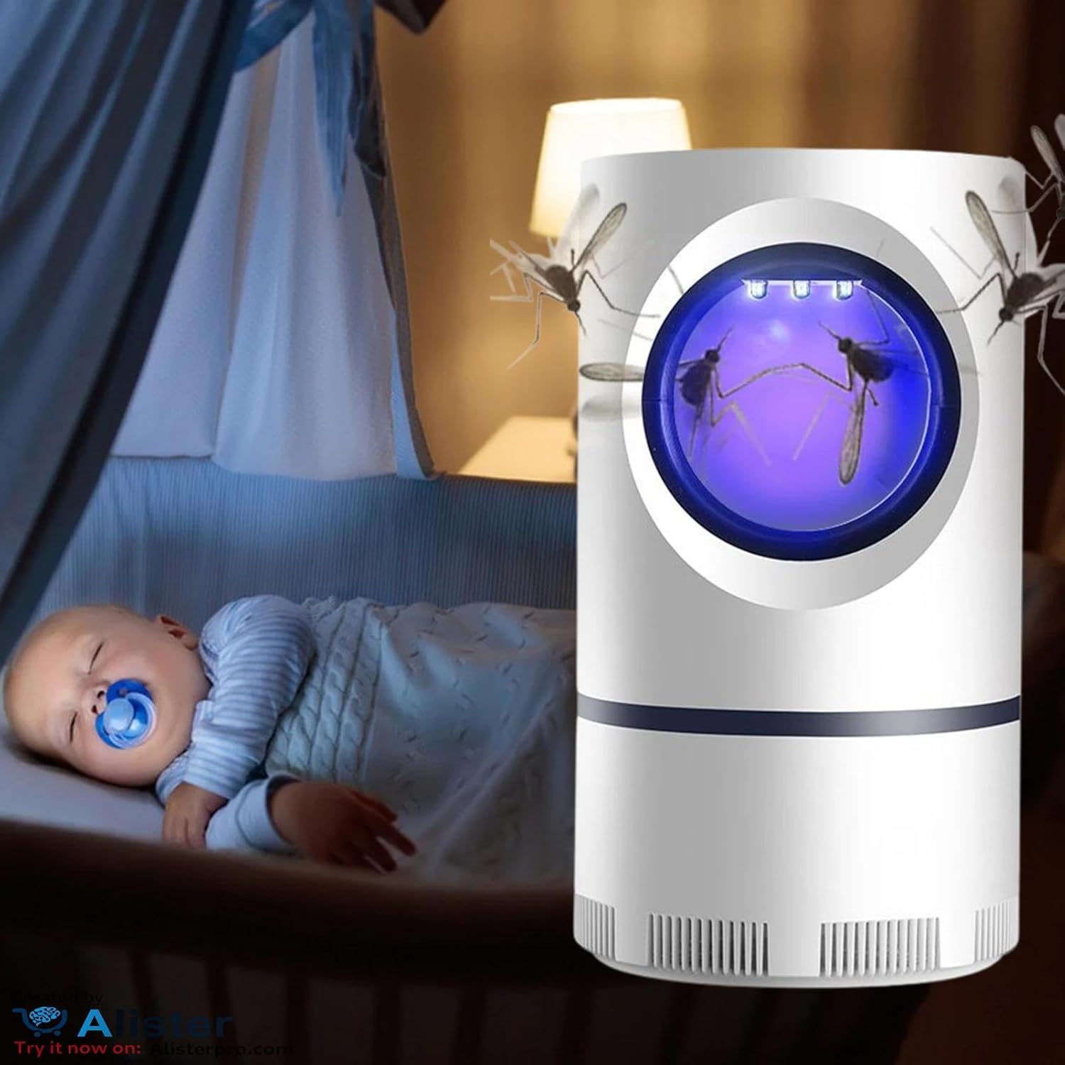 Powerful Electric Mosquito Killer & Insect Trap - Lightweight Attractant - Strong Suction, Hanging Mosquito Lamp for Home, Indoor, Outdoor, Patio (Round) - Image 3