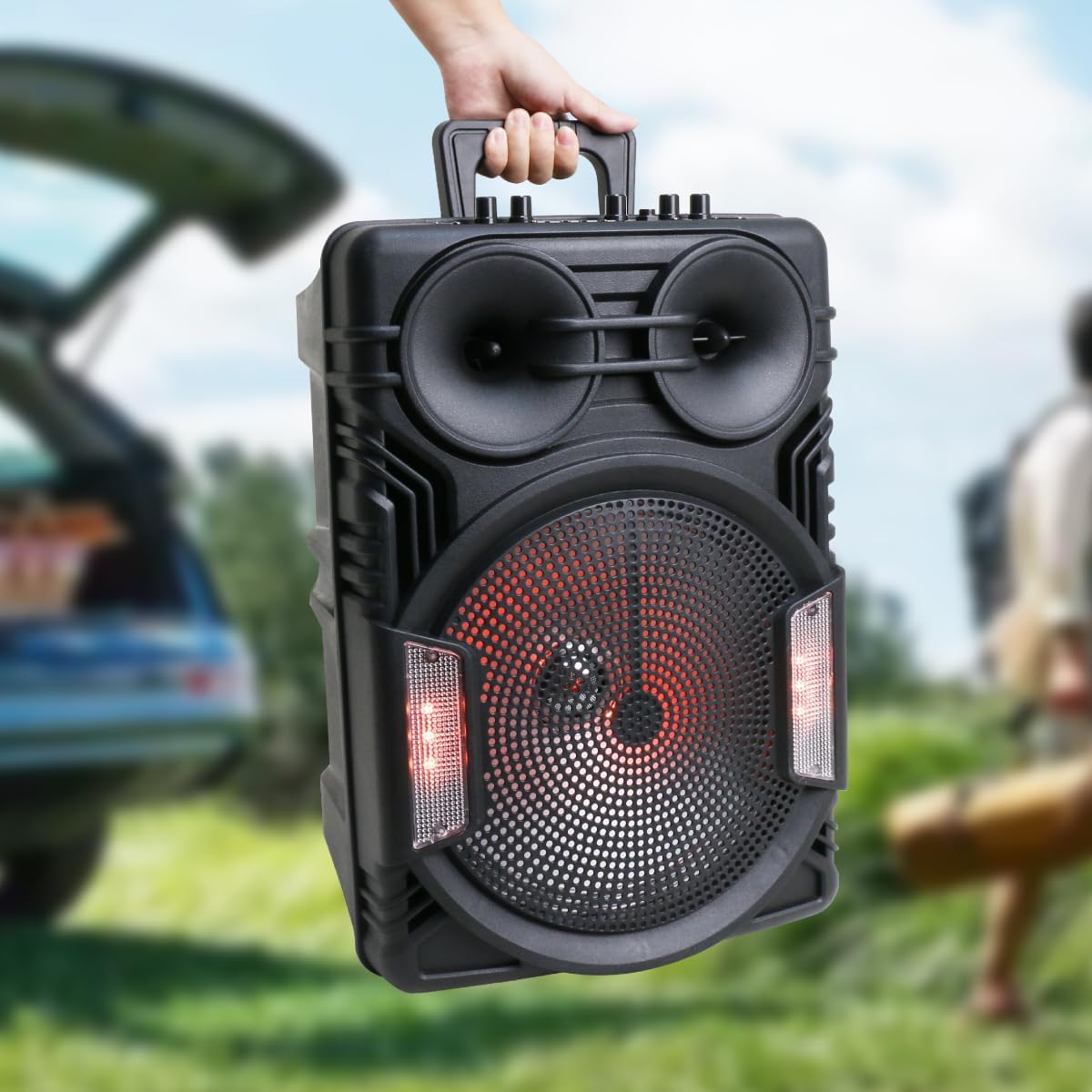 GREATNICE GTS-2069 Wireless Speaker With Led Light 12 Inch Portable Speaker 25W 80dB BT 5.3 Distance 10M 2400mAh Rechargeable Battery USb Sd, Tf, Fm, Radio, - Image 5