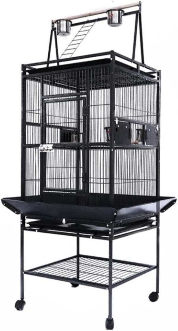 View of Birdcage Large Bird Cages Parrot Cage Wide Flight Metal Animal Cage for ...