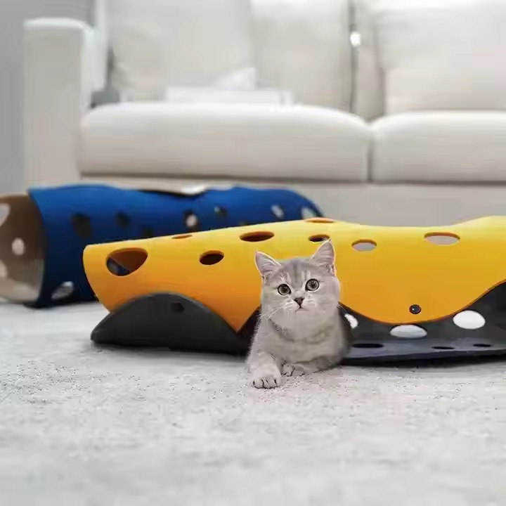 Interactive cat tunnel toy – Foldable felt cat tube bed for pets-92*43*3cm - Image 11