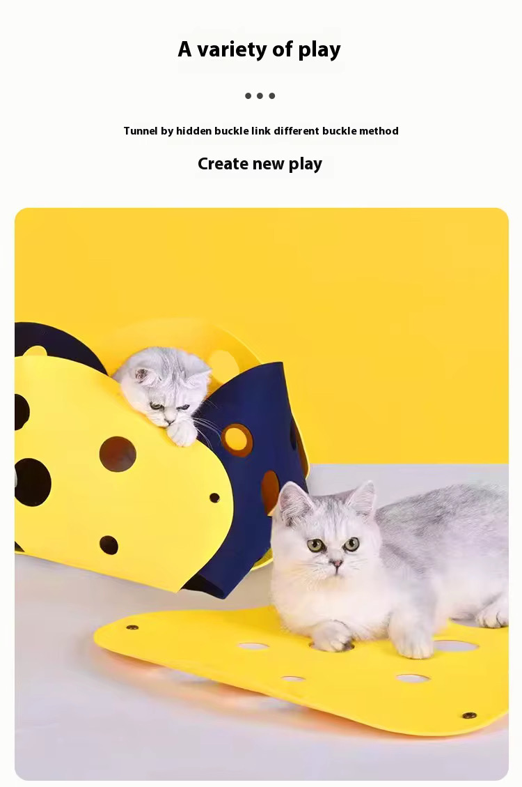 Interactive cat tunnel toy – Foldable felt cat tube bed for pets-92*43*3cm - Image 5