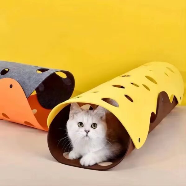 Interactive cat tunnel toy – Foldable felt cat tube bed for pets-92*43*3cm