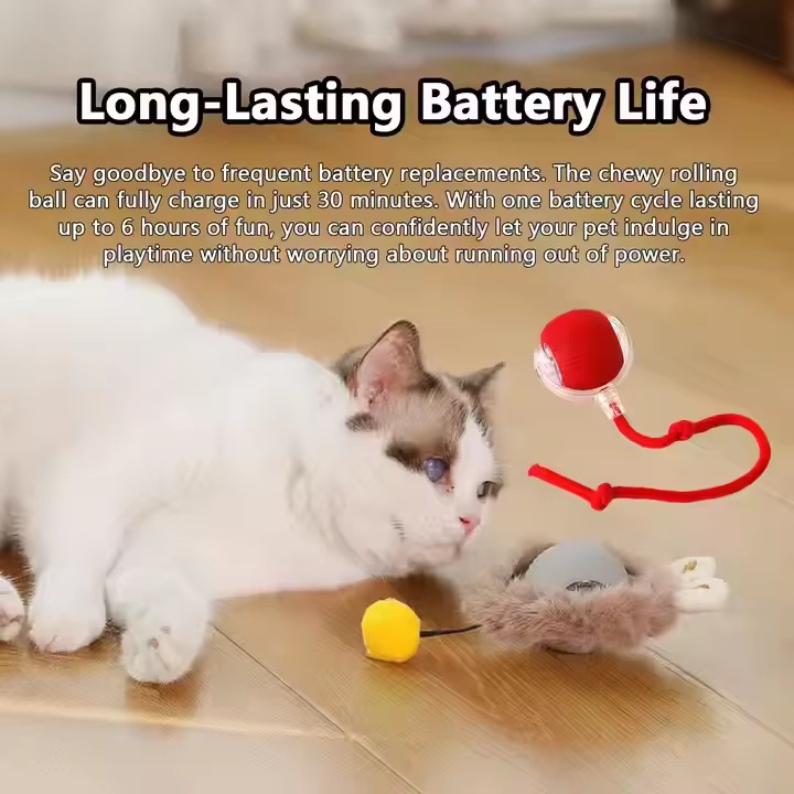 Interactive rolling ball toy with rope for pets – Cat and Dog chase toy - Image 8