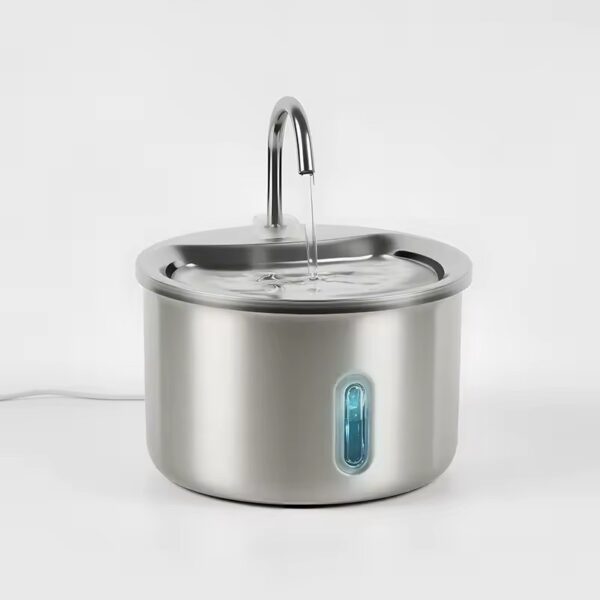 Stainless Steel Cat Water Dispenser Automatic Pet Water Fountain USB Mute Smart Drinking Bowl for Cats and Dogs-2L
