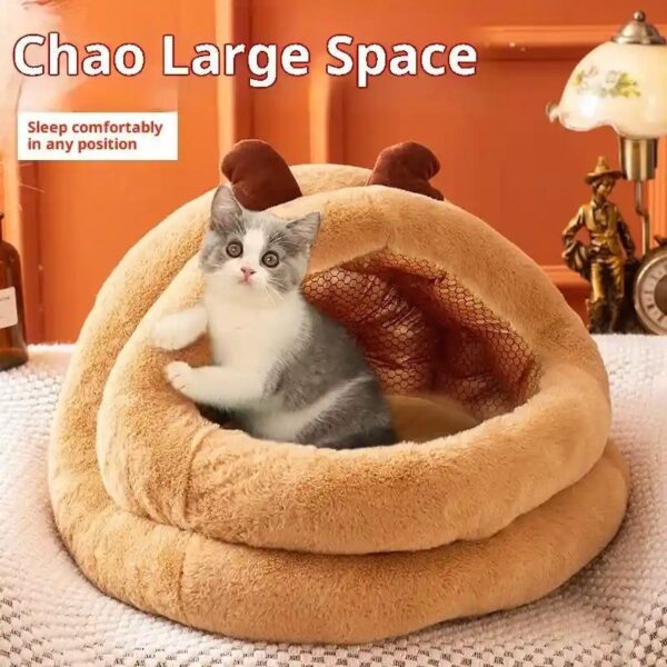 Warming Cave Pet Bed - The Perfect Warm Shelter-47*42*35cm-Brown