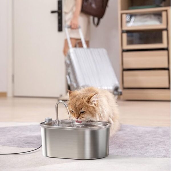 Stainless Steel Cats Pet Water Fountain Quiet Pet Water Dispenser for Dog-3.5L