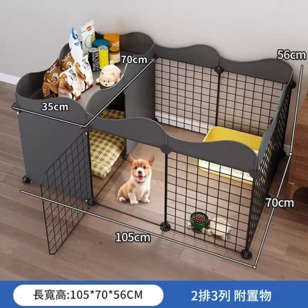 Dog fence for small dogs pet fence kennel with toilet area dog cage-105*70*56cm
