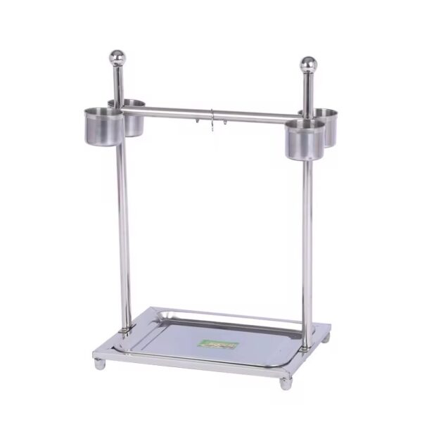 Stainless steel parrot stand with feeders-49*38*70cm