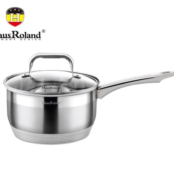 Haus Roland HR149-7 Stainless Steel Saucepan with Glass Lid (16cm / 1.9L)