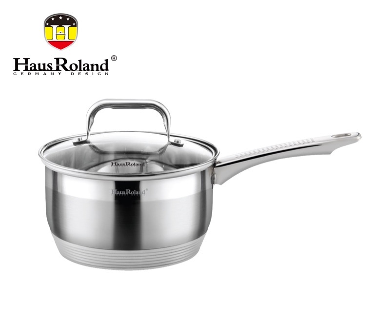 Haus Roland HR149-7 Stainless Steel Saucepan with Glass Lid (16cm / 1.9L)