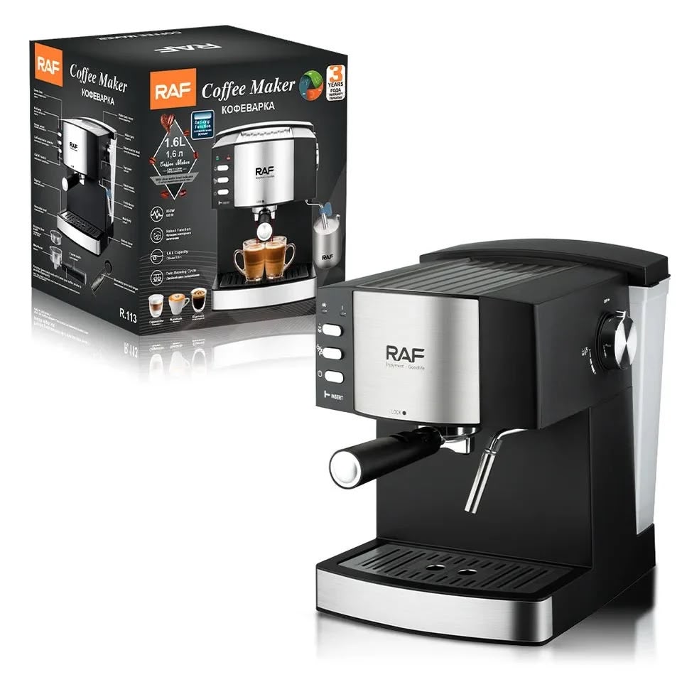 Raf Espresso Coffee Maker 850W Strong Power 1.6L Cafe Machine Steam Foaming Machine R113 - Image 3