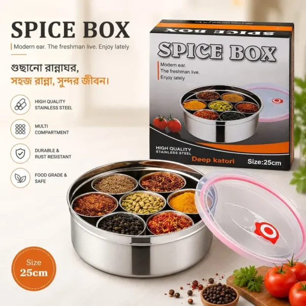 Stainless steel spice box