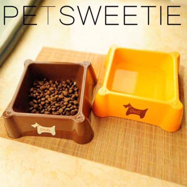 Square Plastic Dog Food -17cm