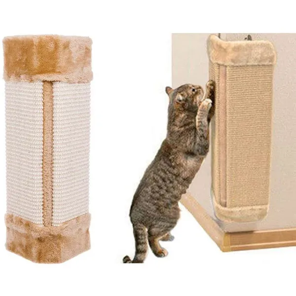 PET KITTEN CORNER SISAL WALL SCRATCHER CATS HANGING CAT SCRATCHING POST BOARD - Image 2