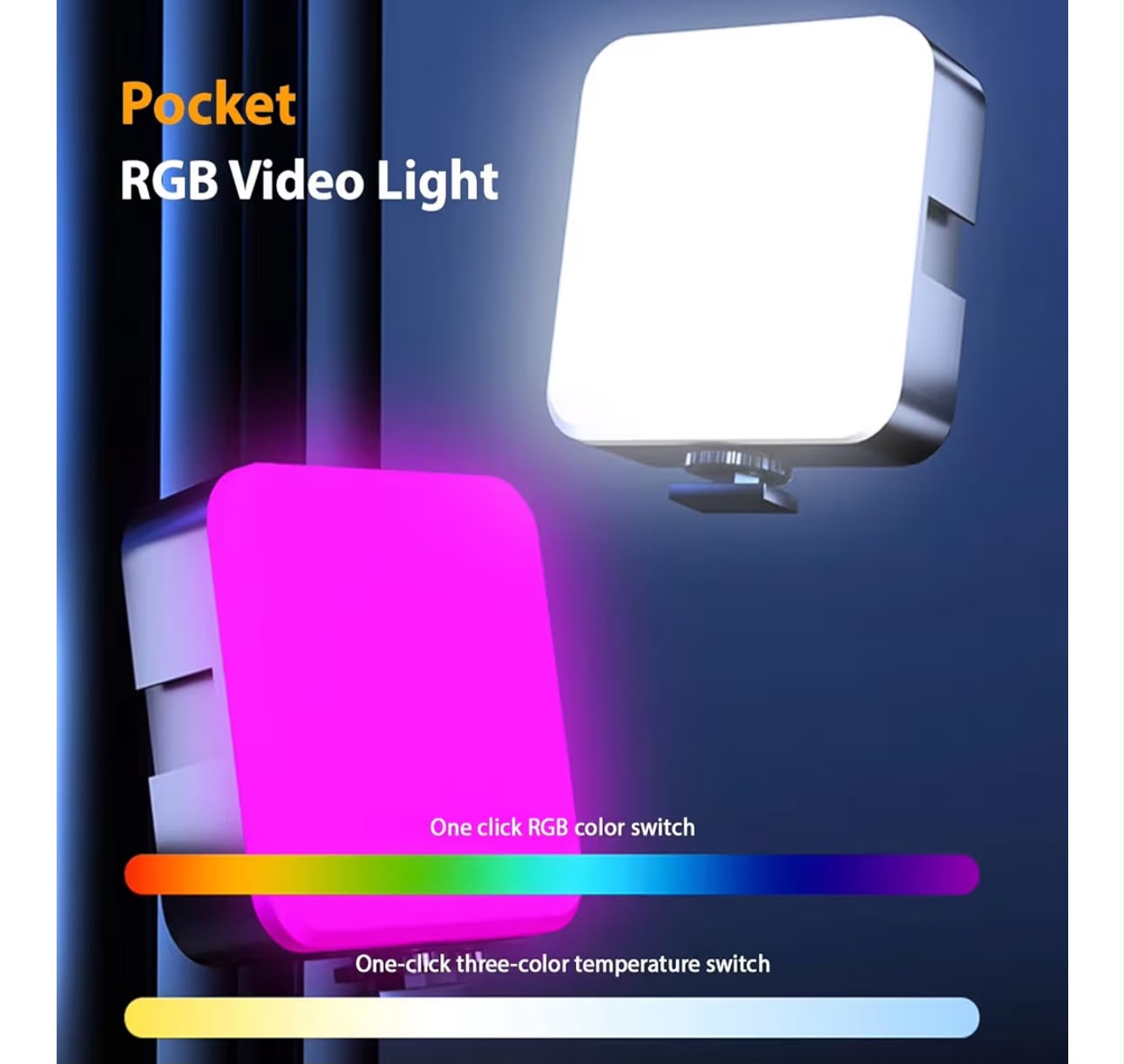 MJ88 RGB LED Video Light | Rechargeable Pocket Fill Light - Image 5