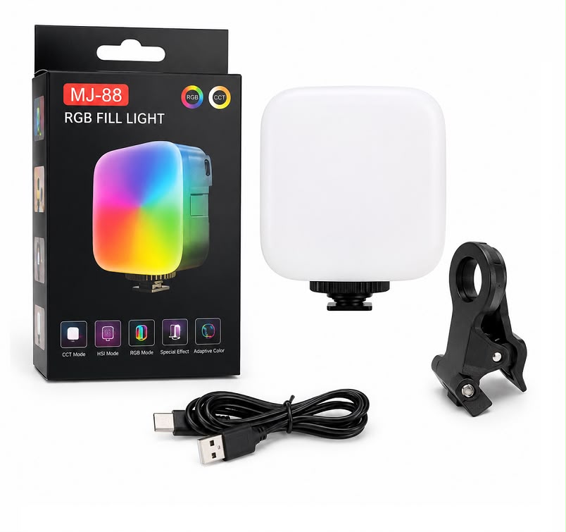 MJ88 RGB LED Video Light | Rechargeable Pocket Fill Light - Image 2