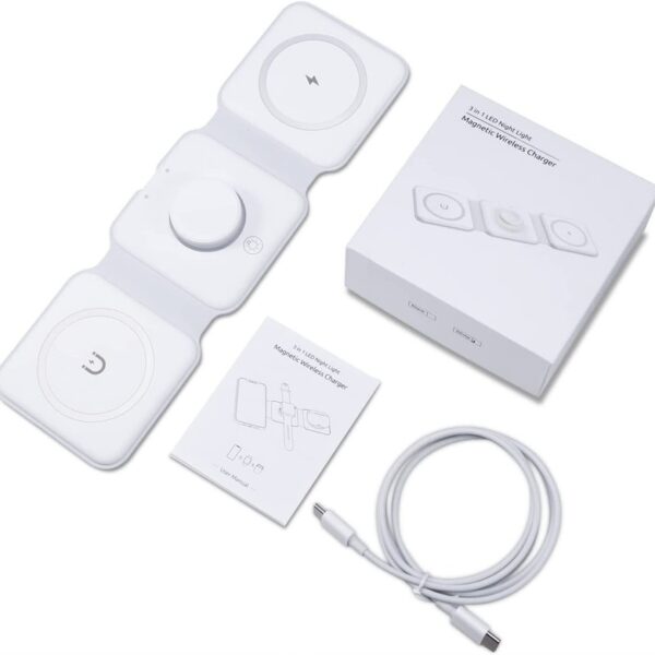 3 in 1 Magnetic Foldable MagSafe Compatible Wireless Charger