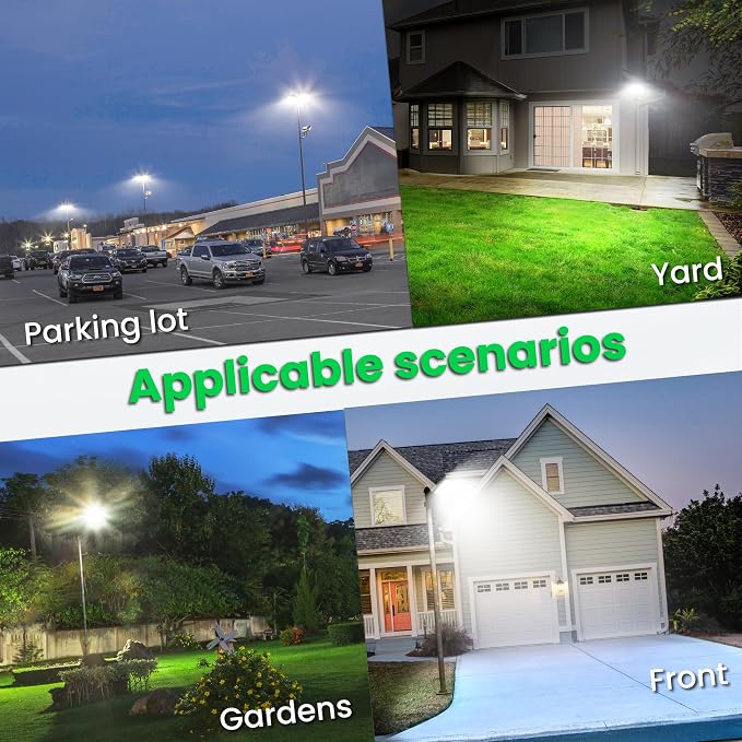 Solar Street Lights Outdoor - Solar Lights Outdoor Motion Sensor | Waterproof 7000K Commercial Parking Lot Lights Dusk To Dawn, Outside - Image 2