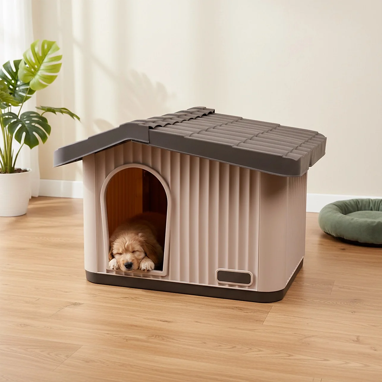 Plastic Dog House Kennel Shelter for Indoor & Outdoor Pets, Weatherproof-60 × 51 × 41 cm - Image 3