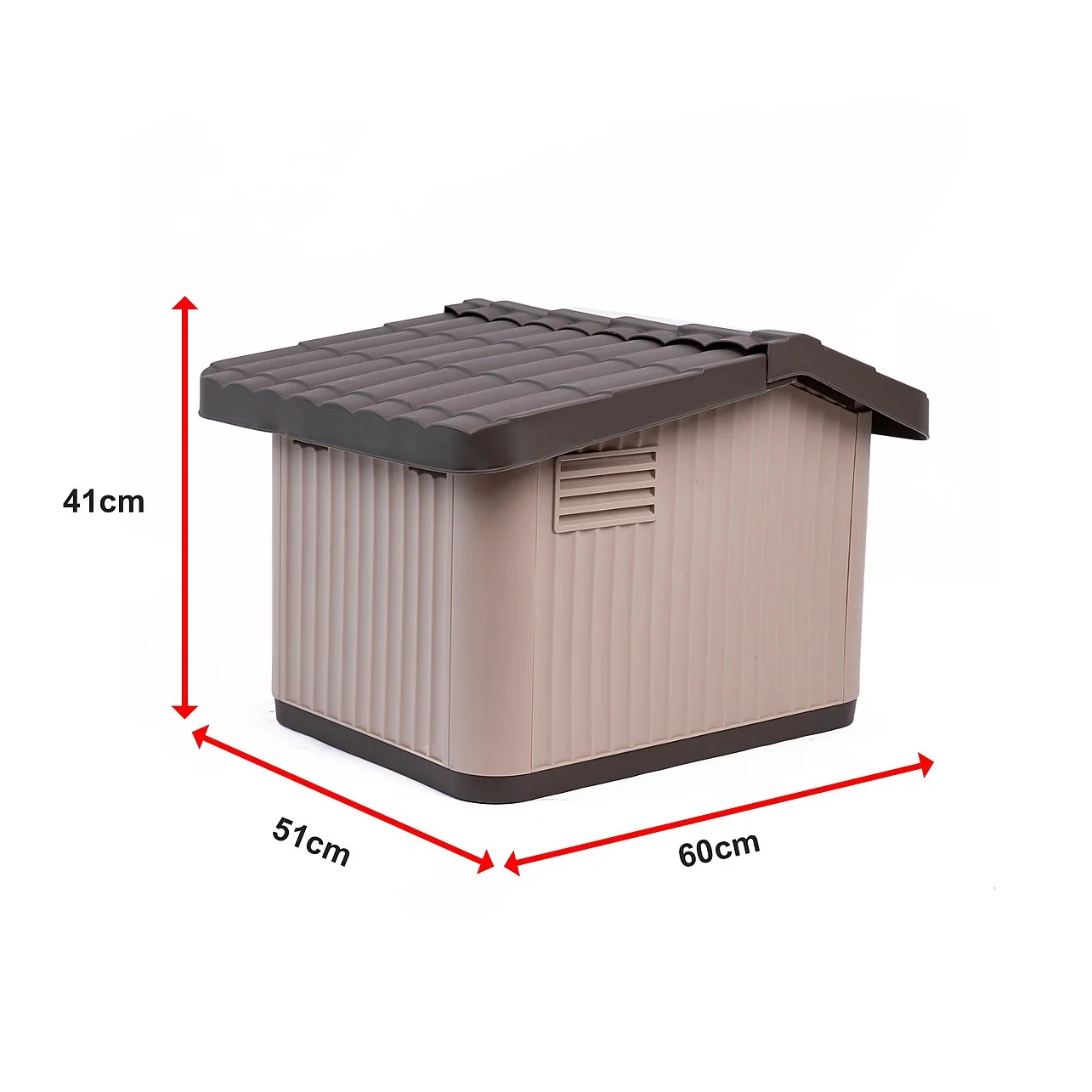 Plastic Dog House Kennel Shelter for Indoor & Outdoor Pets, Weatherproof-60 × 51 × 41 cm - Image 5
