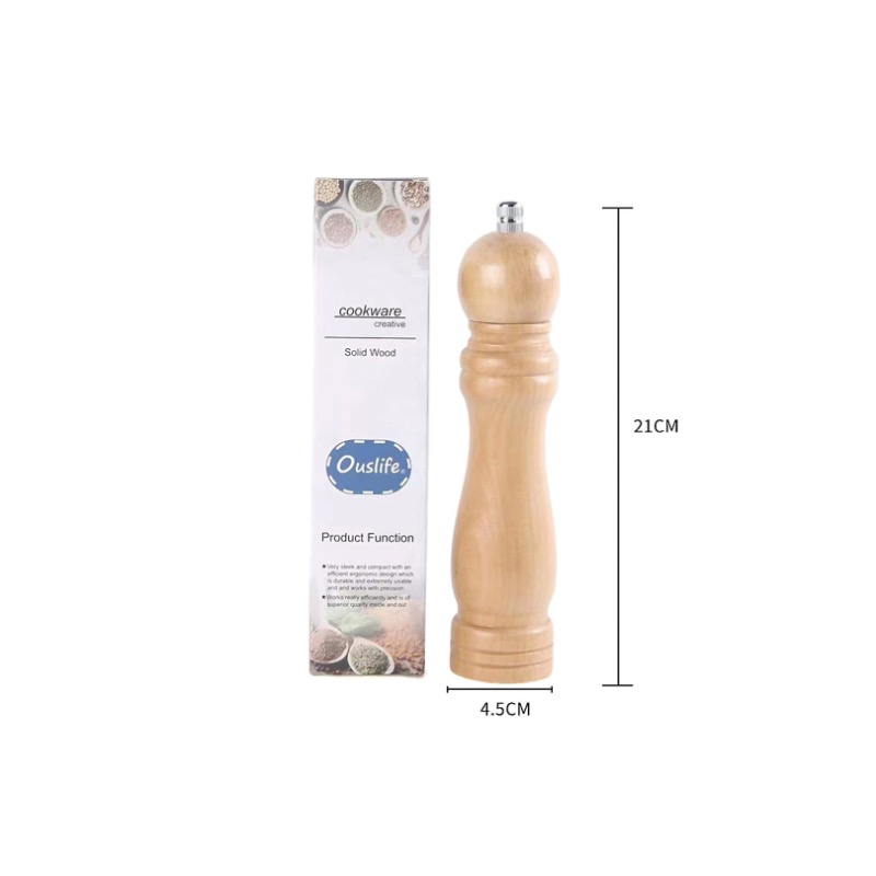 Wooden Salt Pepper Grinder Adjustable Ceramic Core