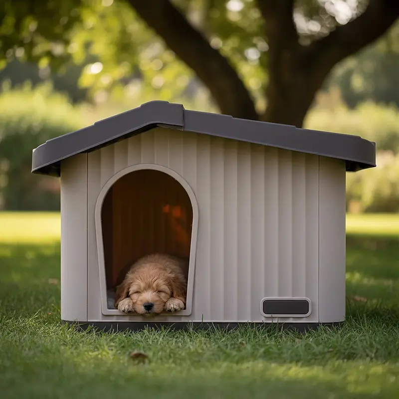 Plastic Dog House Kennel Shelter for Indoor & Outdoor Pets, Weatherproof-60 × 51 × 41 cm