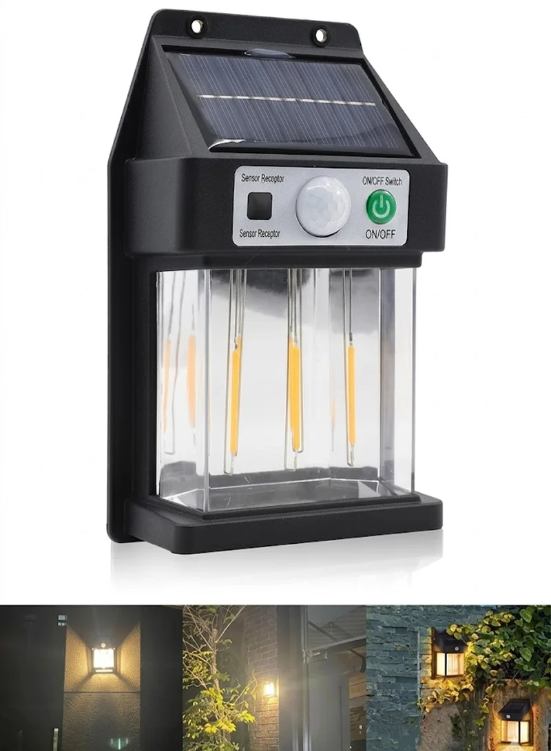 800mAh 600LM Filament Solar Interaction Wall Lamp, Outdoor Waterproof Yellow Ambiance Light - Image 6