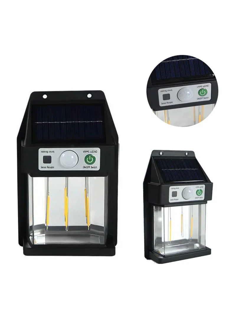 800mAh 600LM Filament Solar Interaction Wall Lamp, Outdoor Waterproof Yellow Ambiance Light - Image 2